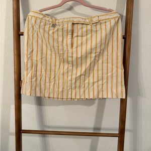 Michael Kors Yellow and White Striped Mini Skirt